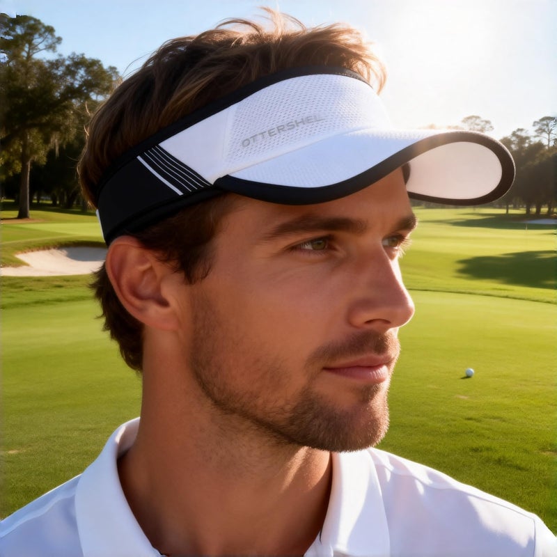 OTTERSHELL Store Cooling Sports Sun Visor Hat for Men & Women，Lightweight, Stretchy Packable Running Visor-for Golf, Tennis, Hiking - Image 2